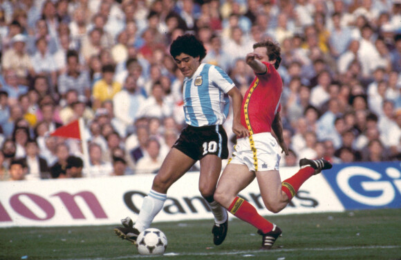 Diego Maradona - Argentine / Belgique - Coupe du monde 1982 - foot football - action largeur . © FEP / Panoramic / Bestimage