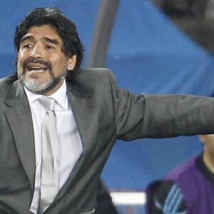 Diego Maradona est entraineur lors d'un match de l'équipe de l'Argentine. Date inconnue © imago / Panoramic / Bestimage