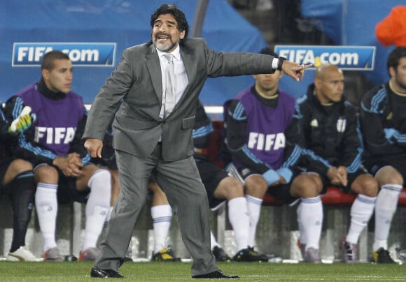 Diego Maradona est entraineur lors d'un match de l'équipe de l'Argentine. Date inconnue © imago / Panoramic / Bestimage