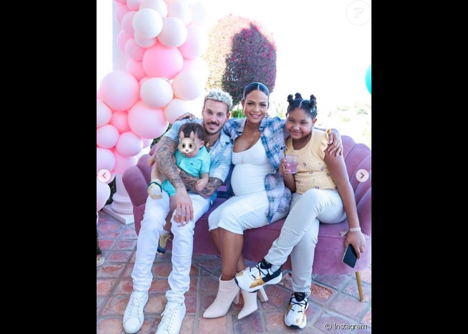 M. Pokora, Christina Milian, leur fils Isaiah et Violet, la fille de Christina Milian.