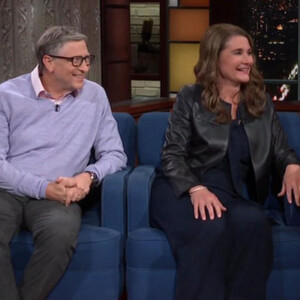 Stephen Colbert - Bill Gates apparaît dans l'émission "The Late Show" avec sa femme Melinda à Los Angeles le 13 février 2019.