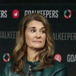 Le Président de la République Emmanuel Macron participe à l'événement des " goalkeepers " avec Bill et Melinda Gates, le 26 septembre 2018, à New-York, Etats-Unis. © Stéphane Lemouton / Bestimage 