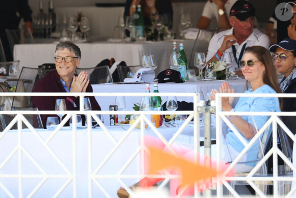 Bill Gates et sa femme Melinda sont venus soutenir leur fille Jennifer durant la 13eme édition du Jumping International de Monte Carlo qui se déroule sur le Quai Albert 1er du Port Hercule à Monaco le 28 juin 2018. © Bruno Bebert / Bestimage 