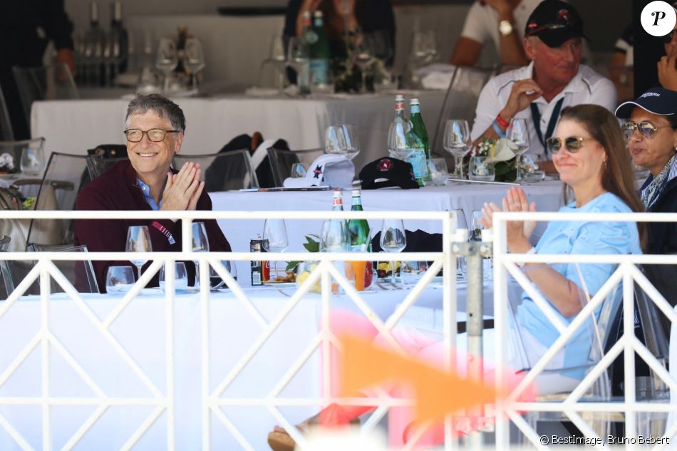 Bill Gates et sa femme Melinda sont venus soutenir leur fille Jennifer durant la 13eme édition du Jumping International de Monte Carlo qui se déroule sur le Quai Albert 1er du Port Hercule à Monaco le 28 juin 2018. © Bruno Bebert / Bestimage