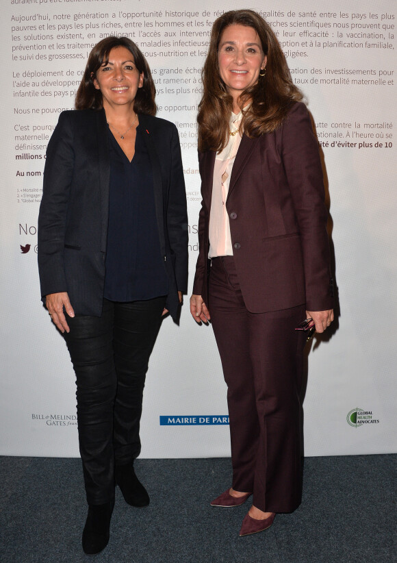 Anne Hidalgo et Melinda Gates - Melinda Gates et Anne Hidalgo lancent l'Appel de Paris pour la santé des femmes et des enfants dans le monde à Paris le 14 octobre 2014. 