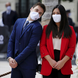 Louis et sa femme Marie Ducruet - Inauguration de la place du Casino en présence du couple princier à Monaco le 2 juin 2020. © Dylan Meiffret / Nice Matin / Bestimage