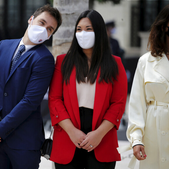 Louis et sa femme Marie Ducruet - Inauguration de la place du Casino en présence du couple princier à Monaco le 2 juin 2020. © Dylan Meiffret / Nice Matin / Bestimage