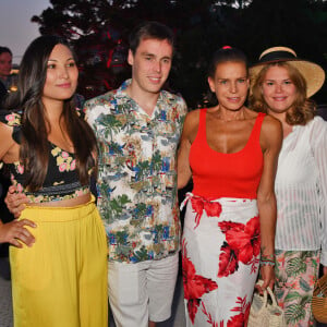 Marie Chevalier, Louis Ducruet, son futur époux, la princesse Stéphanie de Monaco et Camille Gottlieb durant la traditionelle soirée au profit de Fight Aids Monaco, dans la salle des Etoiles du Sporting à Monaco le 13 juillet 2019. © Bruno Bebert/Bestimage