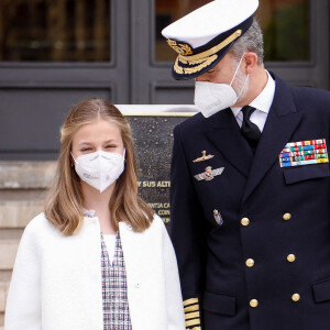 Le roi Felipe VI d'Espagne, la reine Letizia d'Espagne, La princesse Leonor et L'infante Sofia d'Espagne - La famille royale d'Espagne assiste au lancement du sous-marin S-81 'Isaac Peral' à Carthagène, Espagne, le 22 avril 2021.