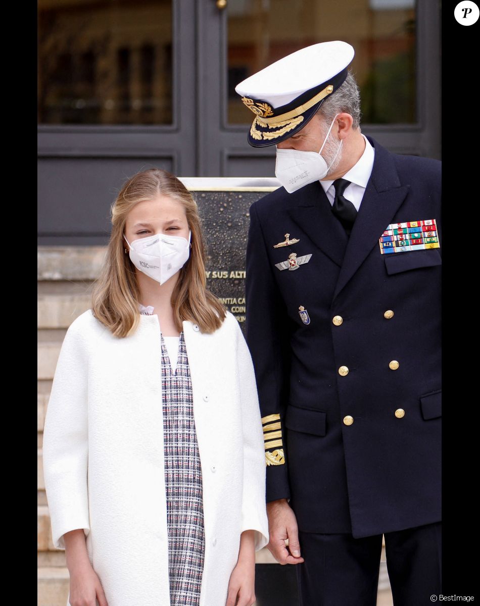 Le roi Felipe VI d'Espagne, la reine Letizia d'Espagne, La princesse Leonor et L'infante Sofia d'Espagne - La famille royale d'Espagne assiste au lancement du sous-marin S-81 'Isaac Peral' à Carthagène, Espagne, le 22 avril 2021.