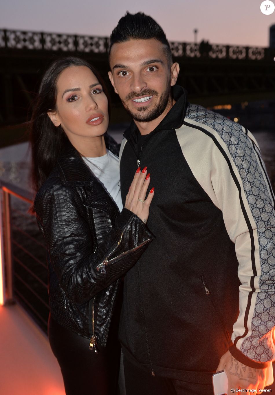 Exclusif - Julien Tanti et sa compagne Manon Marsault - Soirée du 9ème anniversaire du site en ligne "AliExpress.com" (filiale d'Alibaba) à Paris. © Veeren/Bestimage