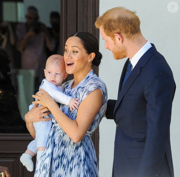 Le prince Harry, duc de Sussex, et Meghan Markle, duchesse de Sussex, avec leur fils Archie ont rencontré l'archevêque Desmond Tutu et sa femme à Cape Town, Afrique du Sud. Le 25 septembre 2019