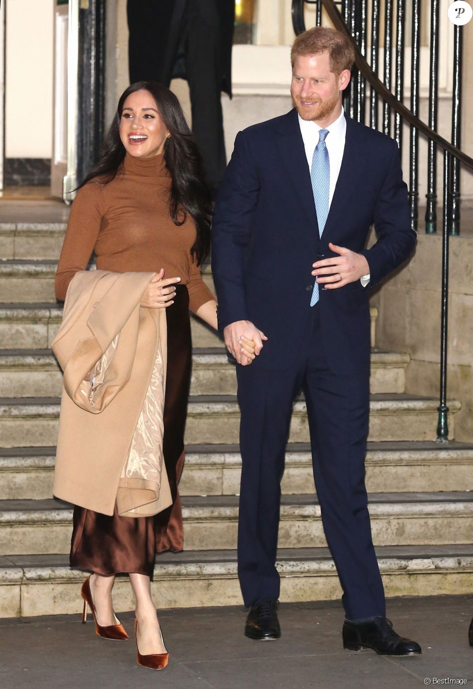 Le prince Harry, duc de Sussex, et Meghan Markle, duchesse de Sussex, en visite à la Canada House à Londres le 7 janvier 2020.