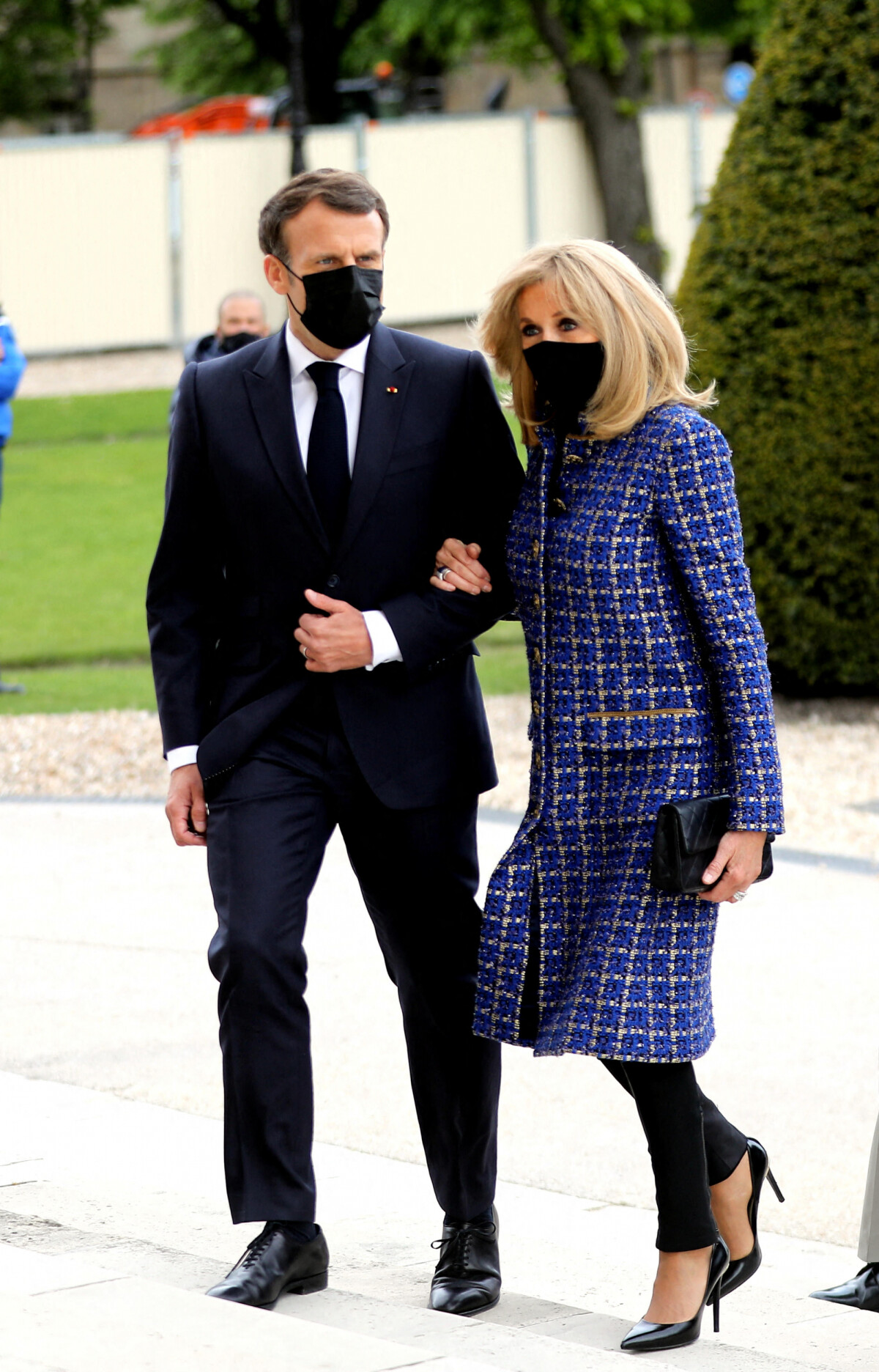 Photo : Le président de la République Emmanuel Macron et sa femme ...