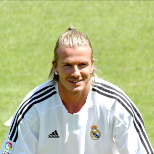 David Beckham lors de sa présentation officielle au Real Madrid, le 2 juillet 2003.