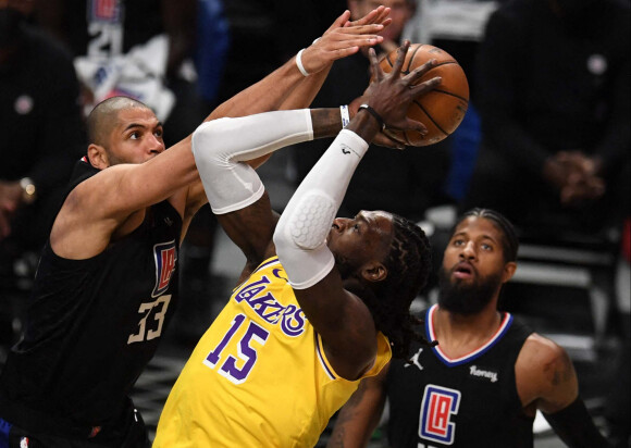 Nicolas Batum lors du match Los Angeles Lakers - Los Angeles Clippers au Staples Center. Los Angeles, le 6 mai 2021.