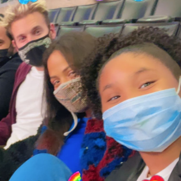 Vincent Benoliel, M. Pokora, Christina Milian et sa fille Violet ont assisté au match de NBA opposant les Los Angeles Lakers aux Los Angeles Clippers. Le 6 mai 2021.