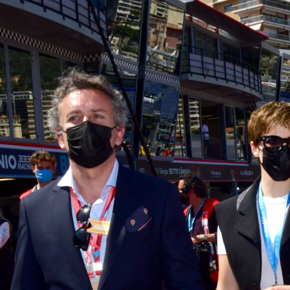 Alejandro Agag, patron de la formule E, Léa Seydoux, Vincent Cassel - People lors de la 4ème édition du E-Prix De Monaco 2021 le 8 mai 2021 © Bruno Bebert / Bestimage