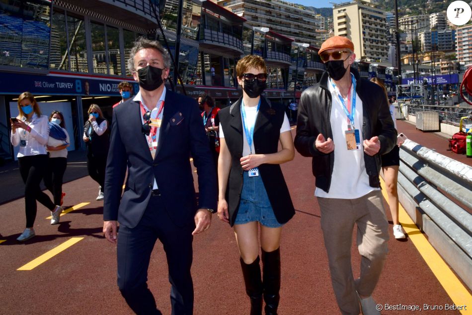 Alejandro Agag, patron de la formule E, Léa Seydoux, Vincent Cassel - People lors de la 4ème édition du E-Prix De Monaco 2021 le 8 mai 2021 © Bruno Bebert / Bestimage