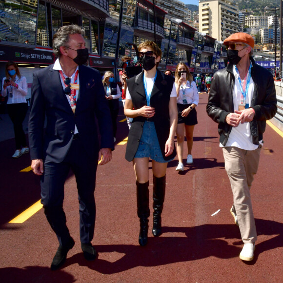 Alejandro Agag, patron de la formule E, Léa Seydoux, Vincent Cassel - People lors de la 4ème édition du E-Prix De Monaco 2021 le 8 mai 2021 © Bruno Bebert / Bestimage