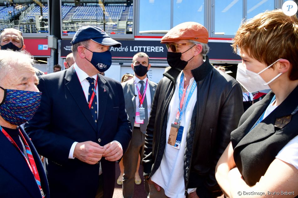 Jean Todt, le prince Albert II de Monaco, Vincent Cassel, Léa Seydoux - People lors de la 4ème édition du E-Prix De Monaco 2021 le 8 mai 2021 © Bruno Bebert / Bestimage