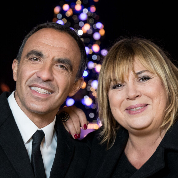 Nikos Aliagas et Michèle Bernier - Enregistrement de l'émission "Toute la musique qu'on aime" à Disneyland Paris. Le 12 décembre 2016. © Cyril Moreau / Bestimage