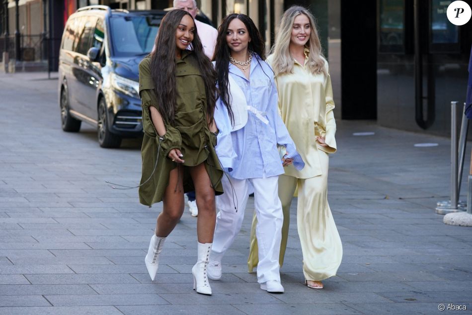 Leigh-Anne Pinnock, Jade Thirlwall et Perrie Edwards à Londres le 30 avril 2021.