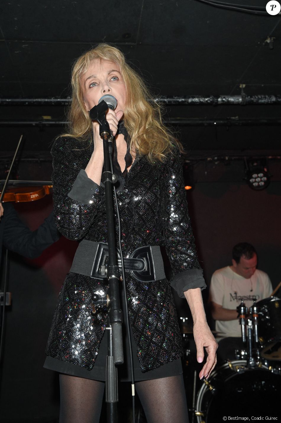 Arielle Dombasle et Nicolas Ker - A. Dombasle et N. Ker en concert lors du cocktail de la première du film "Alien Crystal Palace" au club "Le Silencio" à Paris le 23 janvier 2019. © Coadic Guirec /Bestimage