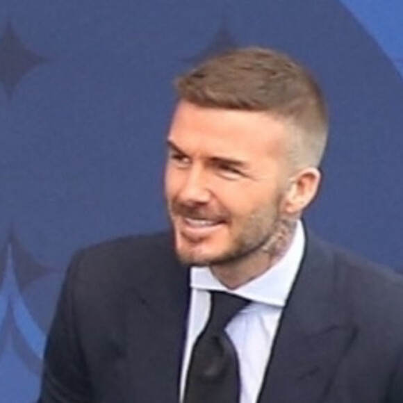 David Beckham devant le stade du Los Angeles Galaxy, le 2 mars 2019.