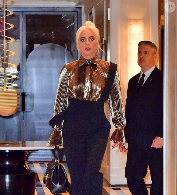 Lady Gaga à la sortie d'un immeuble à New York, le 1er juillet 219.