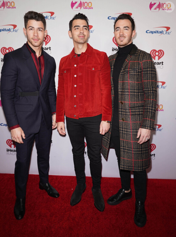 Nick Jonas, Joe Jonas et Kevin Jonas à la soirée iHeartRadio's Z100 Jingle Ball 2019 au Madison Square Garden à New York, le 13 décembre 2019.
