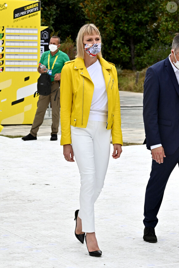 La princesse Charlene de Monaco au Tour de France 2020 à Nice, le 29 août 2020. © Bruno Bebert / Bestimage