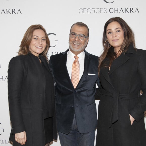 Shirley Bousquet, Georges Chakra et Lola Dewaere - People au défilé de mode "Georges Chakra", collection Haute-Couture printemps-été 2018 au Musée de l'Homme, place du Trocadéro, à Paris le 23 janvier 2018. 