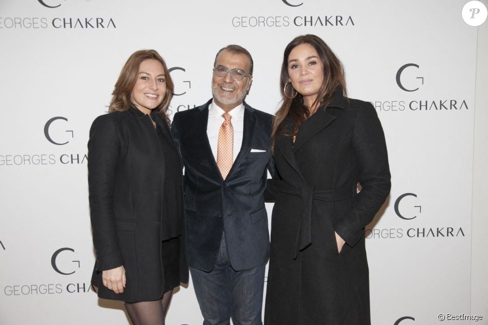 Shirley Bousquet, Georges Chakra et Lola Dewaere - People au défilé de mode "Georges Chakra", collection Haute-Couture printemps-été 2018 au Musée de l'Homme, place du Trocadéro, à Paris le 23 janvier 2018.