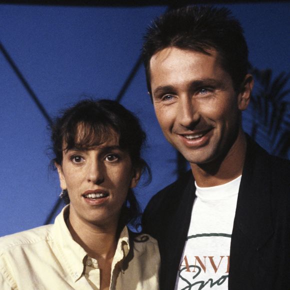 Archives - Anémone et Thierry Lhermitte sur le plateau de l'émission "Zénith", le 15 novembre 1985 © Bernard Leguay via Bestimage