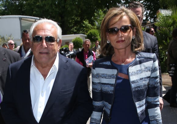 Dominique Strauss Kahn et Myriam L'Aouffir - People aux Internationaux de France de tennis de Roland Garros le 30 mai 2015. 