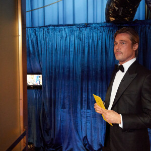 Brad Pitt - Backstage de la 93e cérémonie des Oscars dans la gare Union Station à Los Angeles, le 25 avril 2021.
