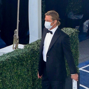 Brad Pitt - Arrivées à la 93e cérémonie des Oscars dans la gare Union Station à Los Angeles. Le 25 avril 2021.