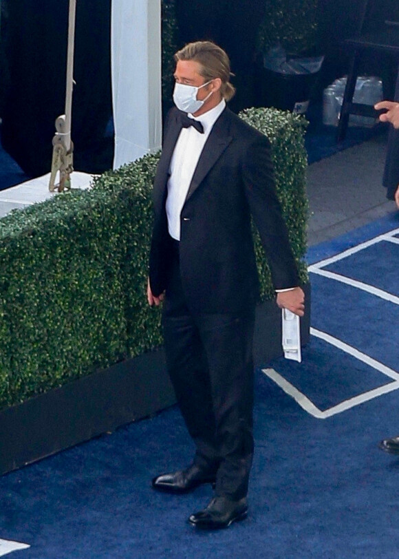 Brad Pitt - Arrivées à la 93e cérémonie des Oscars dans la gare Union Station à Los Angeles. Le 25 avril 2021.
