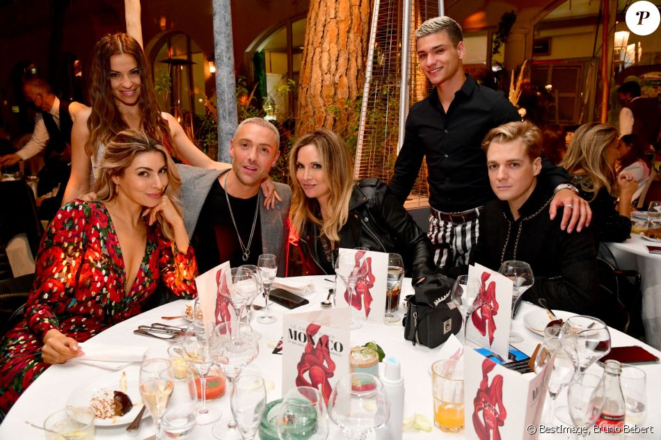 Exclusif - Candice Pascal, Denitsa Ikonomova, Maxime Dereymez et Hélène Ségara, guest - Le Grand Dîner s'est installé à Monaco pendant le 78ème Grand Prix de Formule 1 au Castel Roc, l'établissement situé en face du palais princier, le 22 mai 2021. © Bruno Bebert/Bestimage
