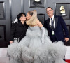 Ariana Grande et ses parents Joan Grande et Edward Butera - 62e soirée annuelle des Grammy Awards à Los Angeles, le 26 janvier 2020.