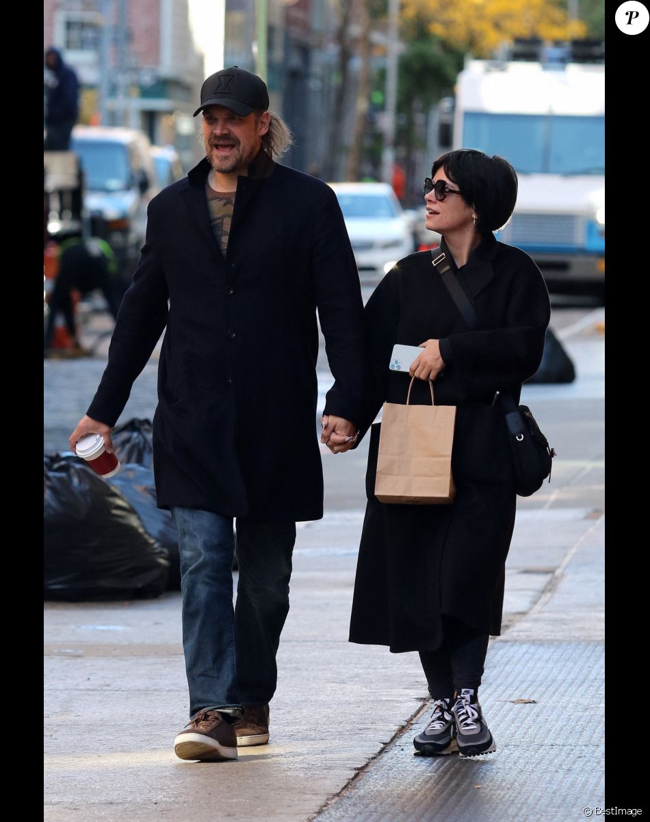 Lily Allen et son compagnon David Harbour se promènent dans les rues de New York le 1er novembre 2019