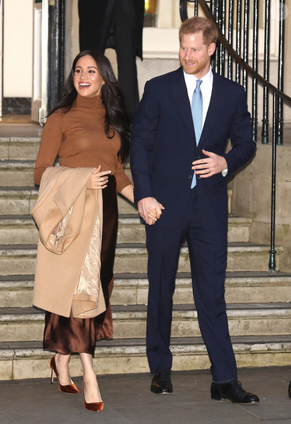 Meghan Markle et le prince Harry, derniers engagements au Royaume-Uni cette semaine - Le prince Harry, duc de Sussex, et Meghan Markle, duchesse de Sussex, en visite à la Canada House à Londres le 7 janvier 2020.