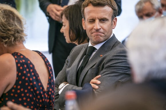 Le président de la République Emmanuel Macron a rencontré les acteurs de la gastronomie locale et nationale à Valence, à l'occasion du déplacement dans la Drôme. Le 8 juin 2021 © Romain Gaillard / pool / Bestimage