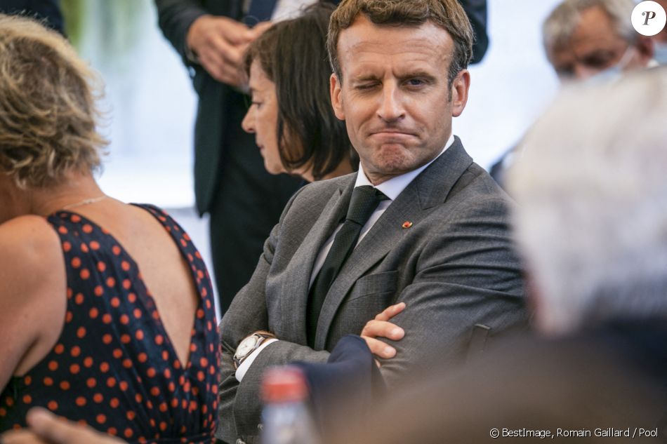 Le président de la République Emmanuel Macron a rencontré les acteurs de la gastronomie locale et nationale à Valence, à l'occasion du déplacement dans la Drôme. Le 8 juin 2021 © Romain Gaillard / pool / Bestimage