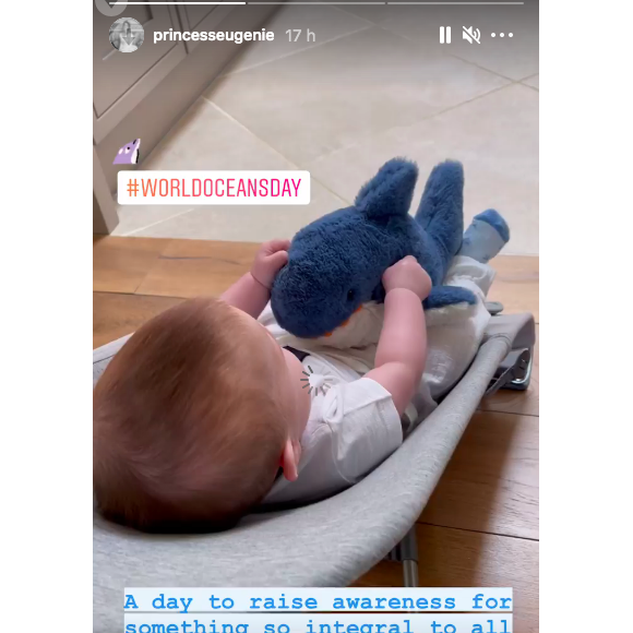 La princesse Eugenie partage une vidéo de son fils August (4 mois) sur Instagram, le 8 juin 2021.