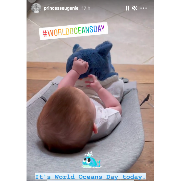 La princesse Eugenie partage une vidéo de son fils August (4 mois) sur Instagram, le 8 juin 2021.