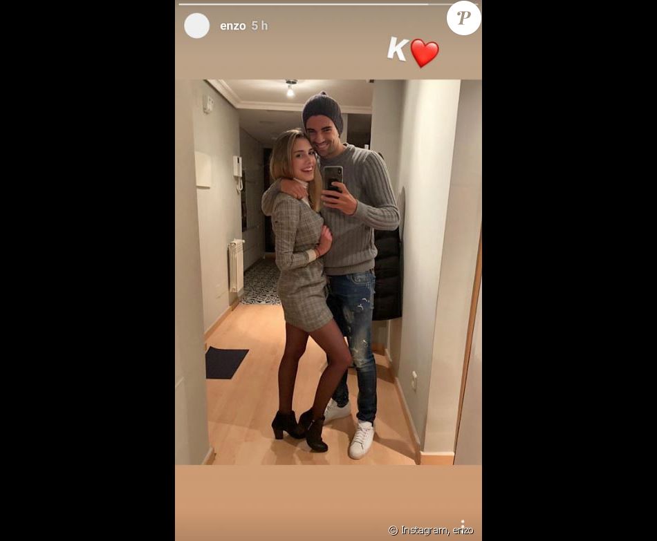 Enzo Zidane pose avec une ravissante jeune femme sur Instagram, novembre 2018.