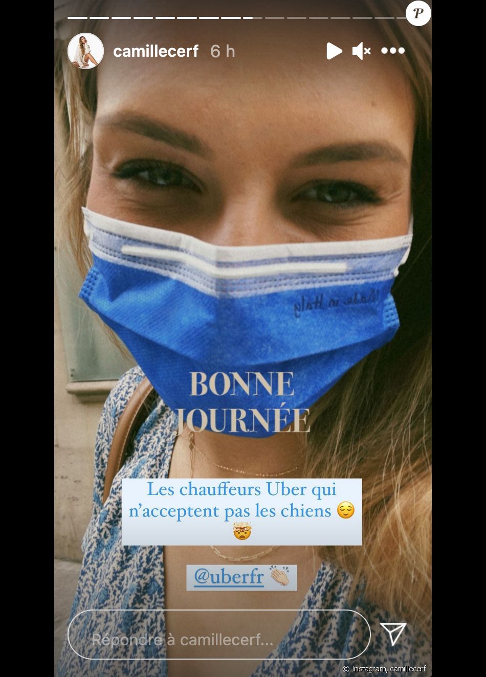 Camille Cerf confie s'être fait recaler par un chauffeur VTC à cause de son chien - Instagram