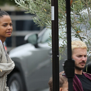 M. Pokora, sa femme Christina Milian et leur fils Isaiah sont allés déjeuner au restaurant Mauro's Cafe à West Hollywood. Le 7 juin 2021.